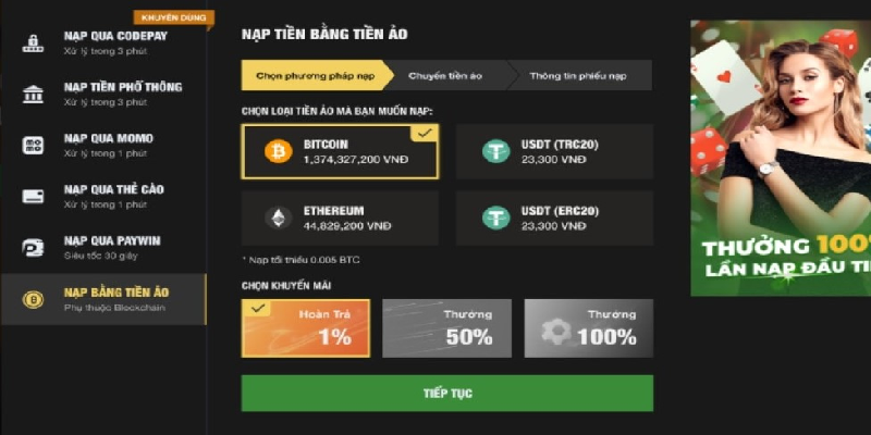 Hướng dẫn nạp tiền USDT tại nhà cái New88